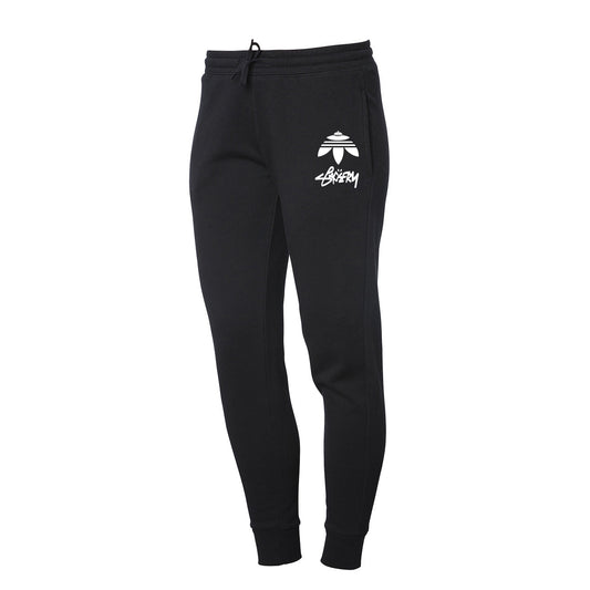 Space Flower - Womans Fleece Pants (black)